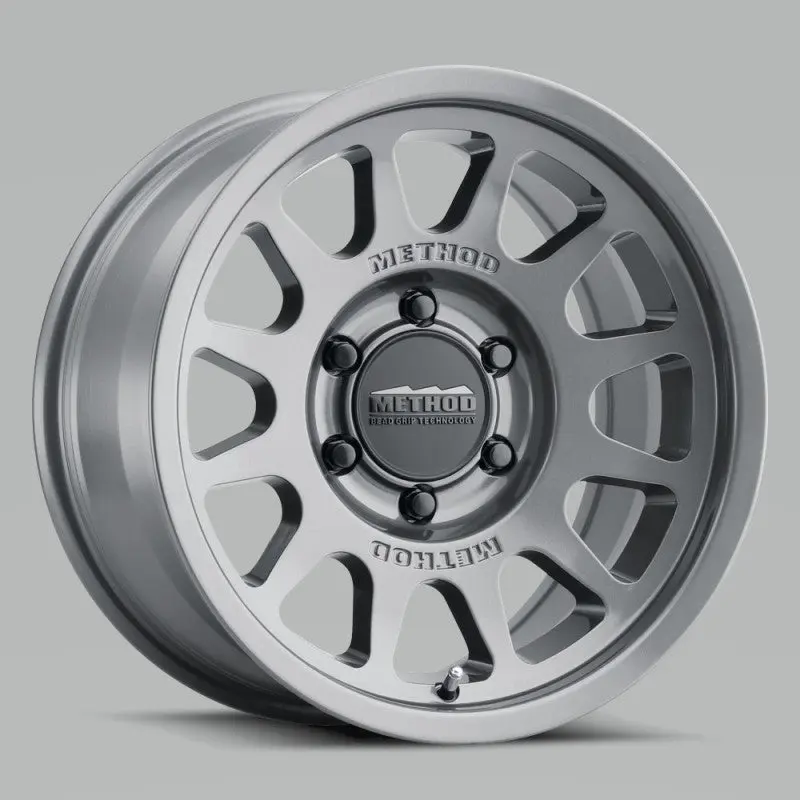 Method MR703 17x8.5 0mm Offset 5x5 71.5mm CB Gloss Titanium Wheel Method Wheels