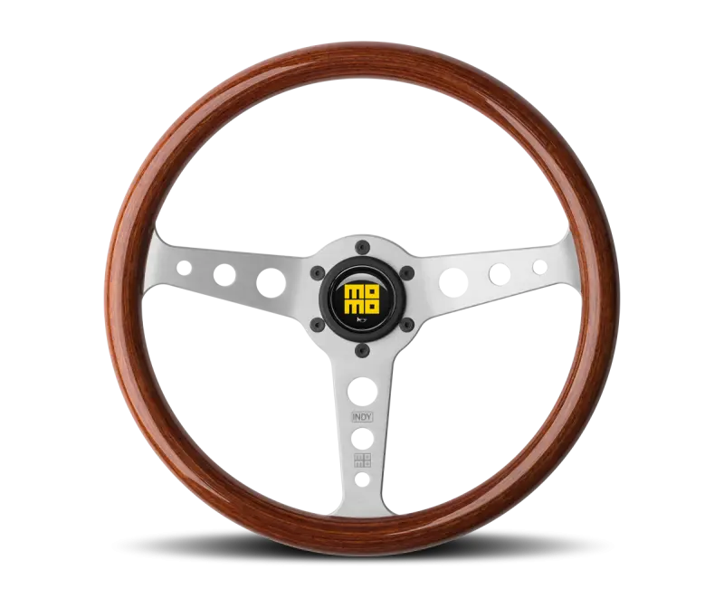 Momo Indy Steering Wheel 350 mm Magoany Wood Brshd Spokes