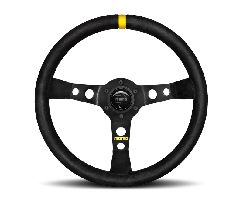 Momo MOD07 Steering Wheel 350 mm Black Suede Black Spokes 1 Stripe