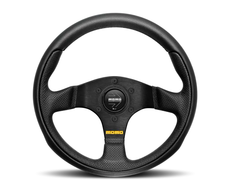 Momo Team Steering Wheel 300 mm 4 Black Leather Black Spokes