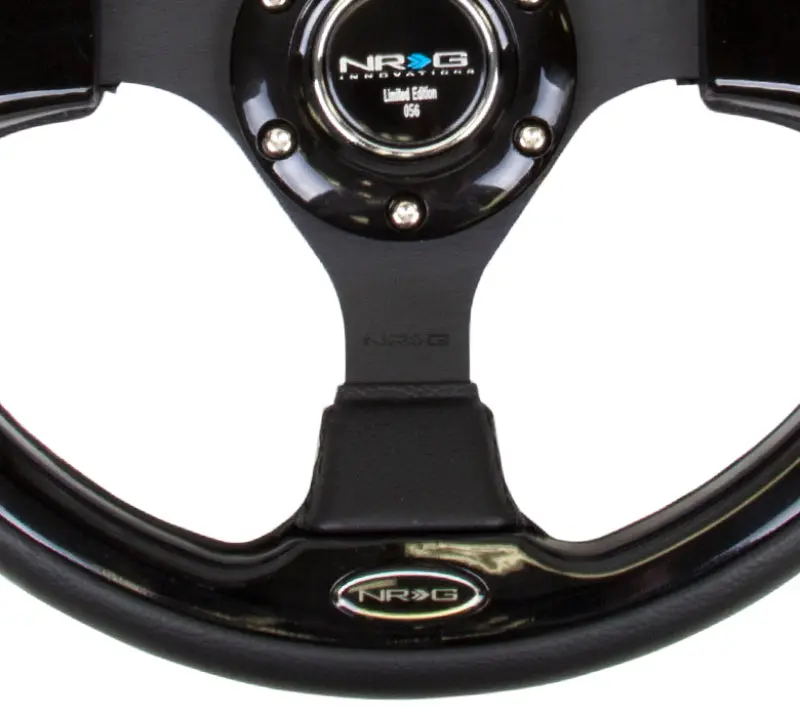 NRG Reinforced Steering Wheel (320mm) Blk w Gloss Black Trim