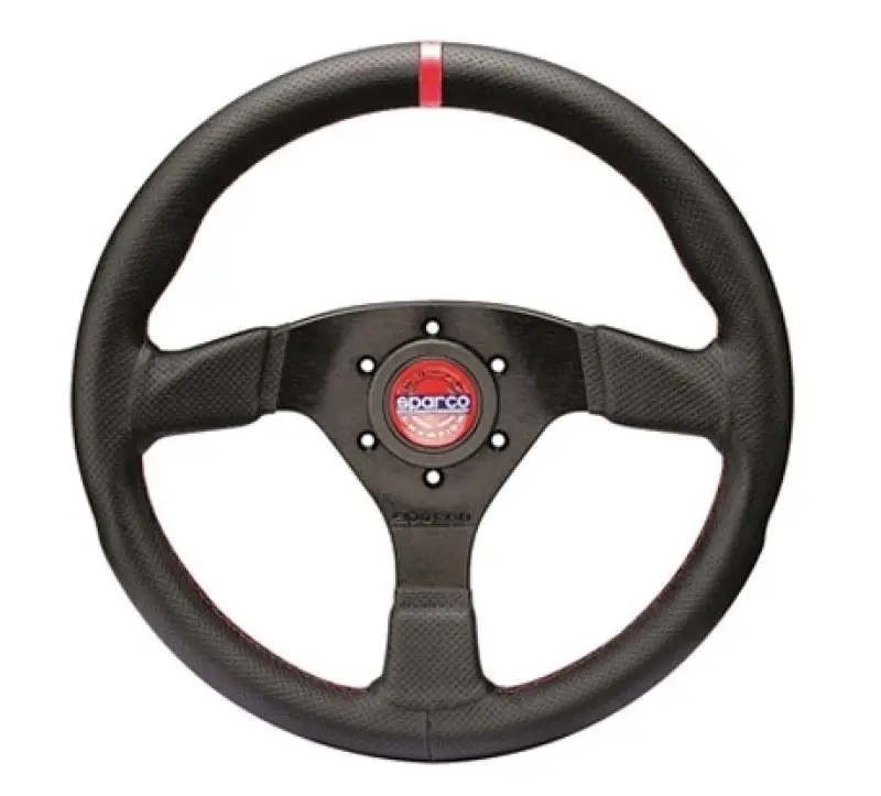 Sparco Steering Wheel R383 Champion Black Leather Black Stitching