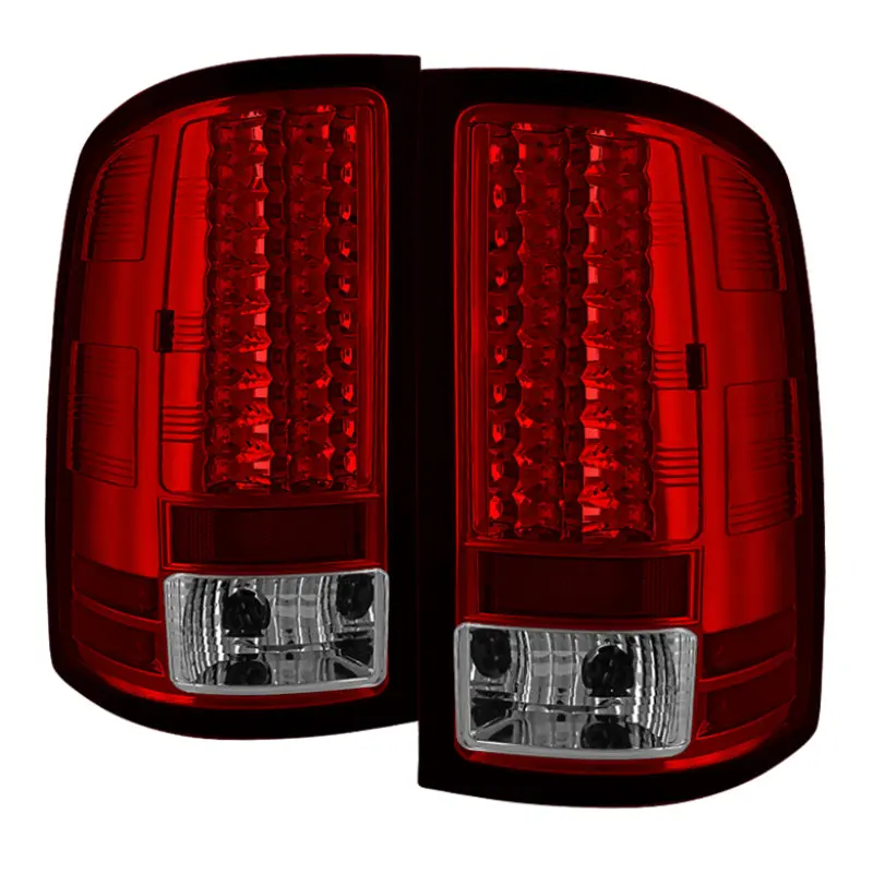 Spyder GMC Sierra 07 13 (Not 3500 Dually 4 Rear Wheels)LED Tail Lights Red Clear ALT YD GS07 LED RC