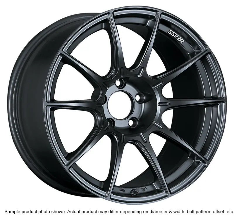 SSR GTX01 18x9.5 5x114.3 22mm Offset Flat Black Wheel Evo 8 9 X G35 350z 370z
