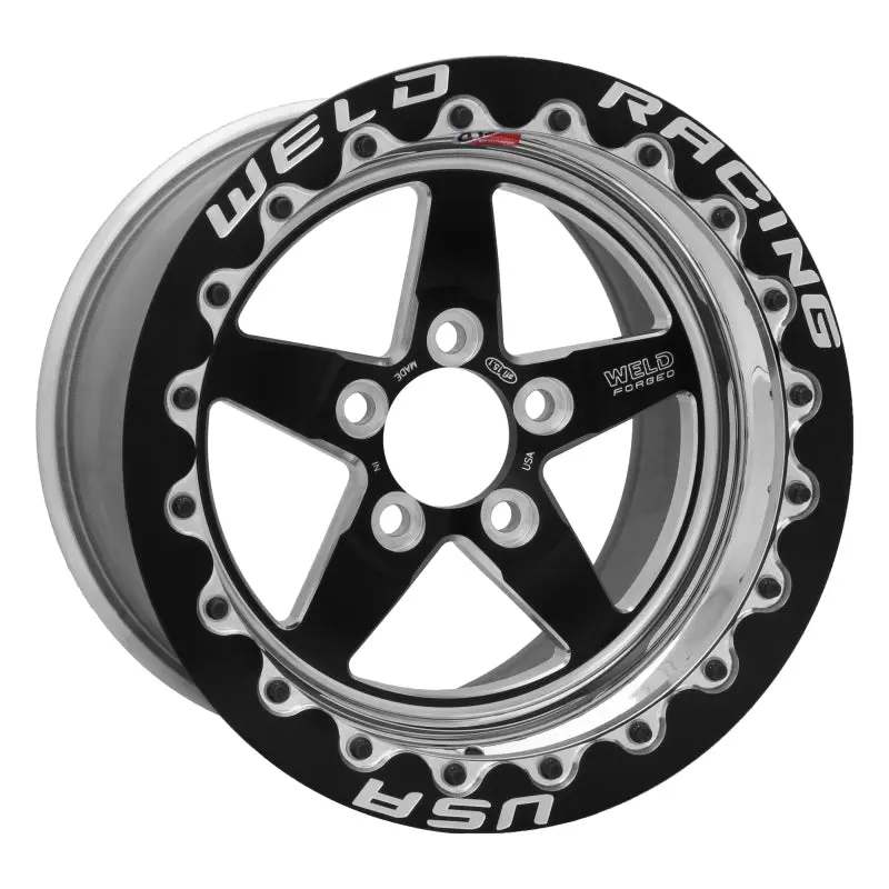 Weld S71 15x10.33 5x4.5 BP 7.5in. BS Black Wheel (Medium Pad) Black Single Beadlock MT