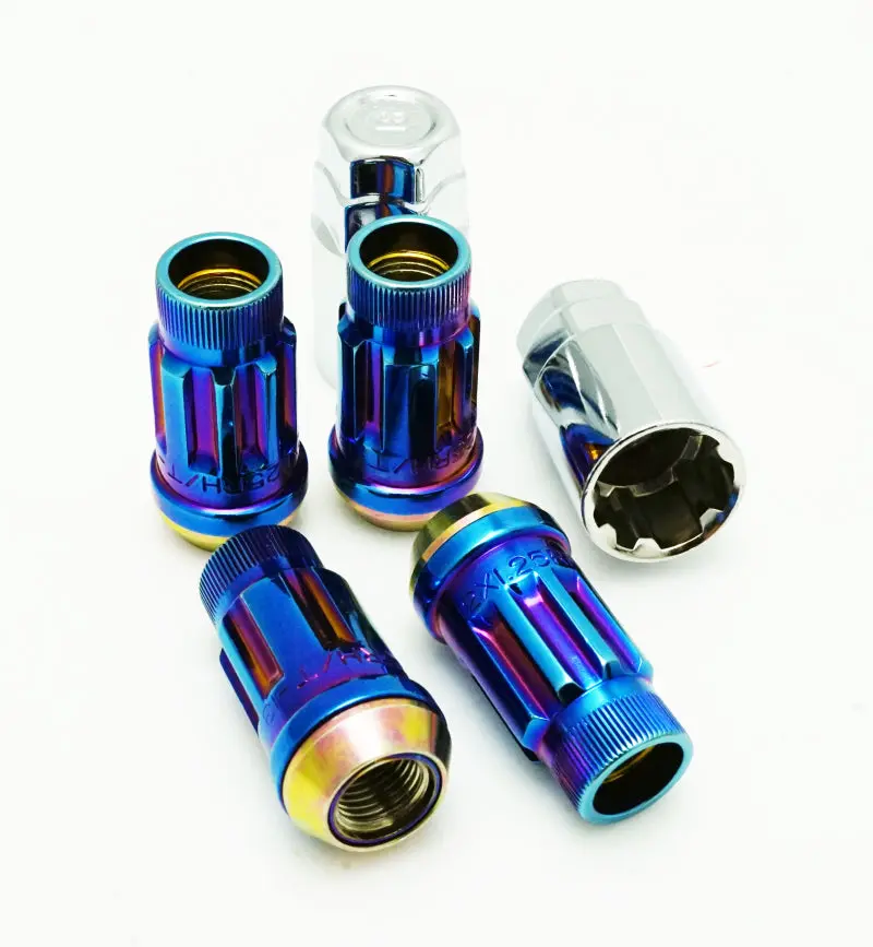 Wheel Mate Muteki SR45R Lug Nut Kit Lock Set 12x1.50 45mm Burned Blue Neon