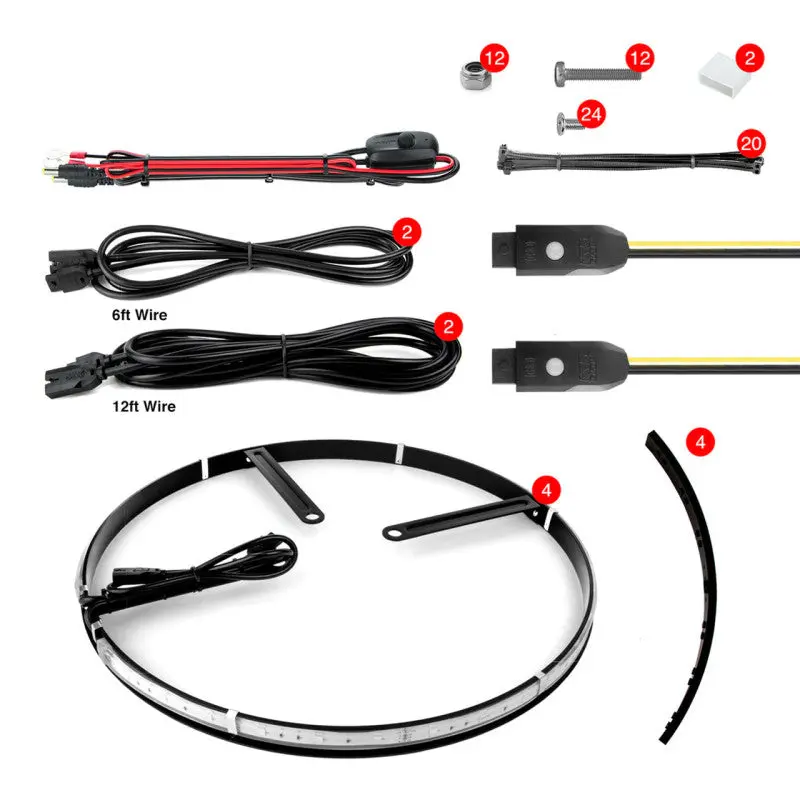 XK Glow Adjustable Wheel Ring Light Kit XKchrome App controlled w Turn Signal Function 4pc 15 18In XKGLOW