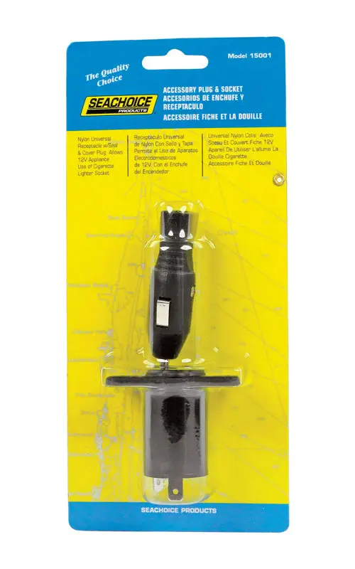 Seachoice 15001 Accessory Plug & Socket 12V Marine Electrical Connector
