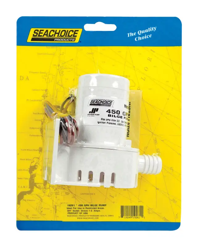 Seachoice 450 gph Bilge Pump 12V - Automatic Marine Water Pump
