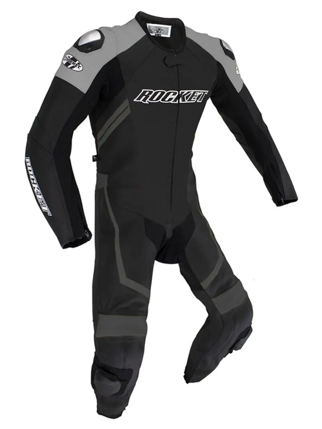 Joe Rocket Speedmaster 7.0 Mens 1-pc Leather Motorcycle Suit Black/Gray 40 USA 40