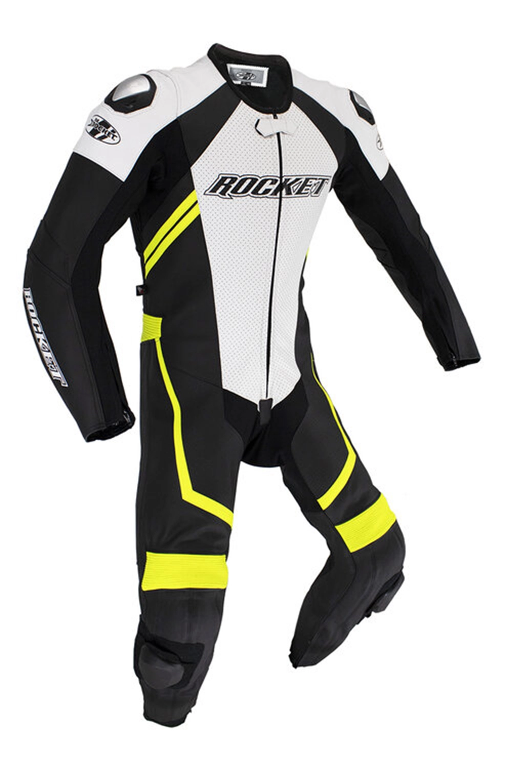Joe Rocket Speedmaster 7.0 Mens 1-pc Leather Motorcycle Suit Black/White 50 USA 40