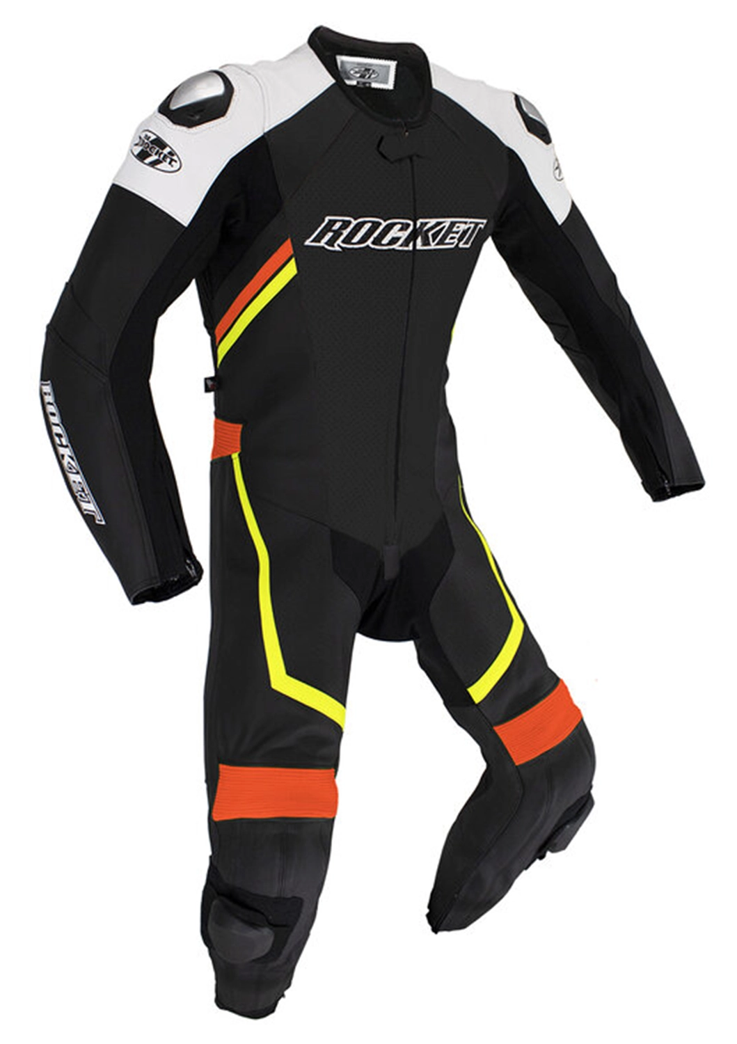 Joe Rocket Speedmaster 7.0 Mens 1-pc Leather Motorcycle Suit Black/Hi-Vis 42 USA 40