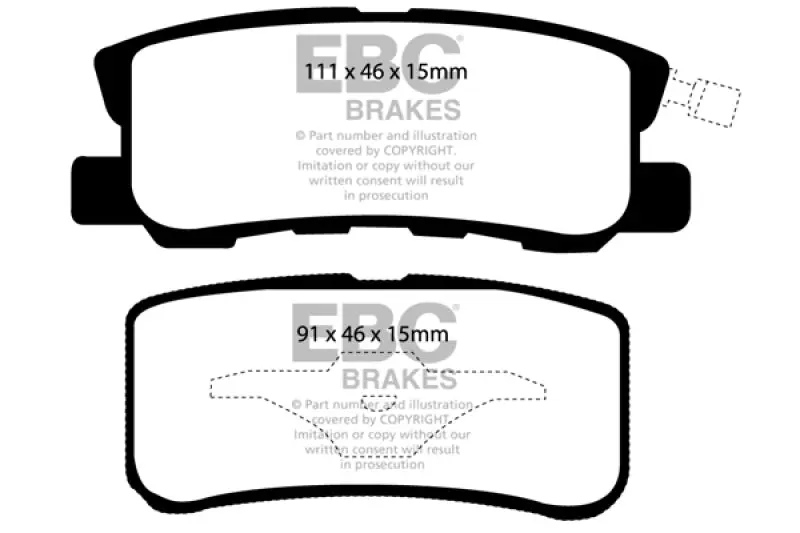 EBC 09+ Jeep Compass 2.0 302mm Rear Rotors Greenstuff Rear Brake Pads