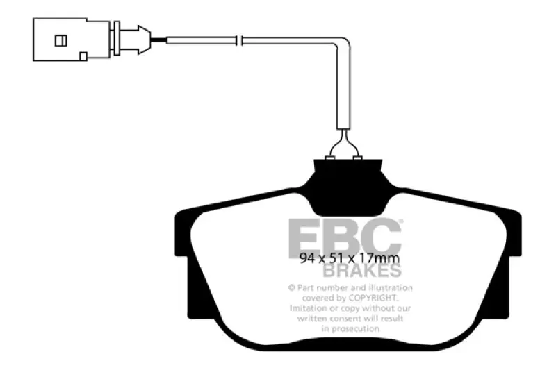 EBC 00 Volkswagen Eurovan 2.8 ATE Wear Leads Greenstuff Rear Brake Pads