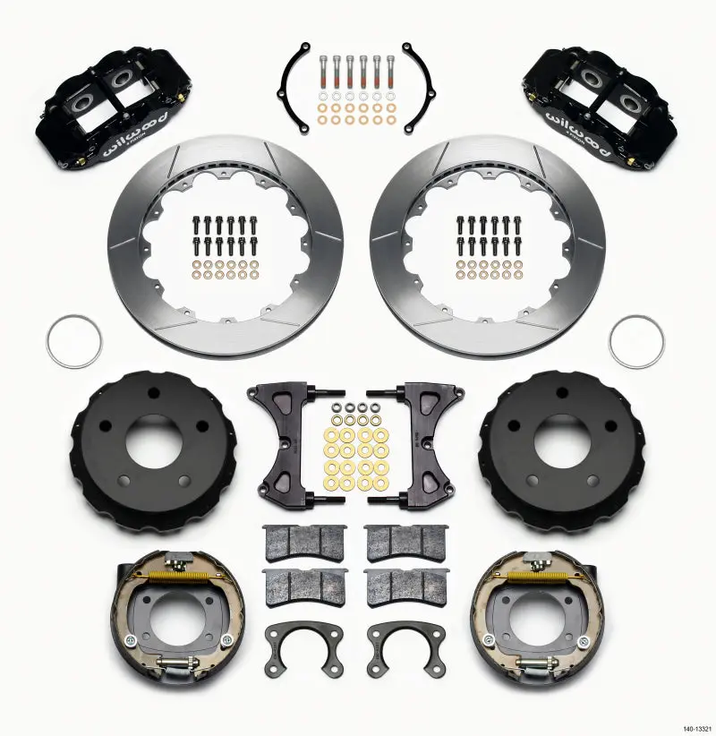 Wilwood Narrow Superlite 4R Rear Parking Brake Kit 12.88in Small Ford 2.36in Offset Bronco 5x5.50 Bolt Pattern