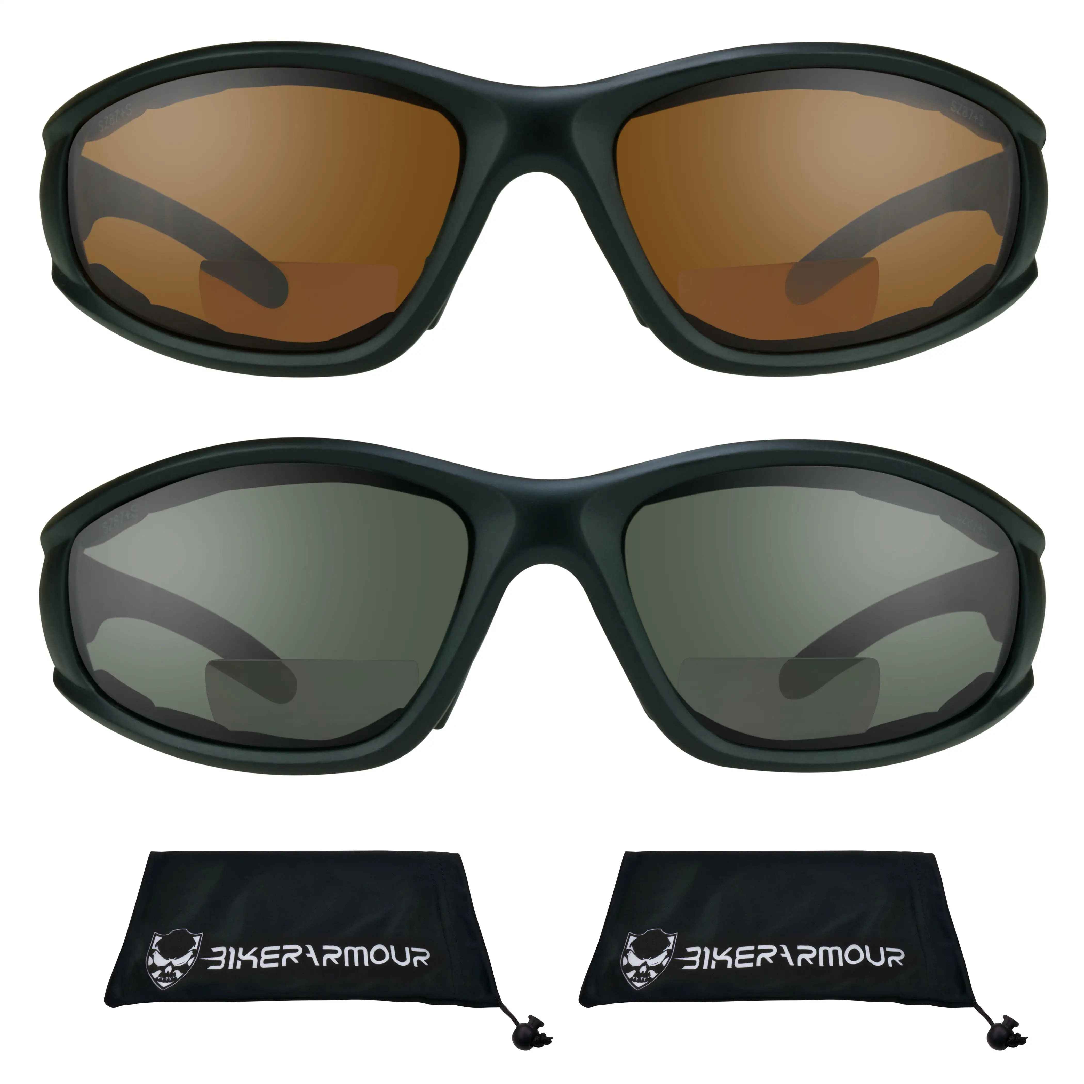 Bikershades BIFOCAL Motorcycle Safety Glass Z87 Gray Blue Block Sport Men Women 1