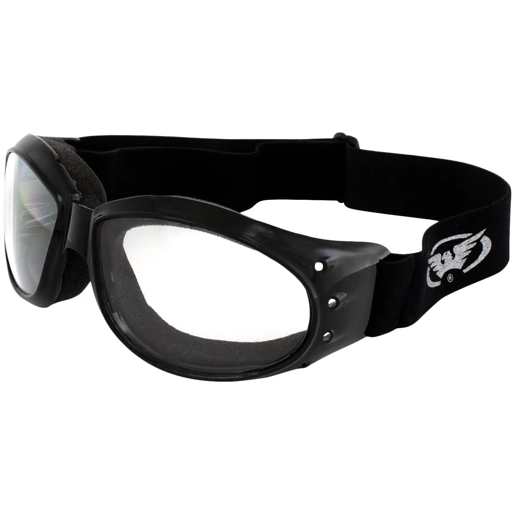 Global Vision Eyewear Dirt Bike Motorcycle Cruising Safety Glasses Gloss Frame Clear Lens