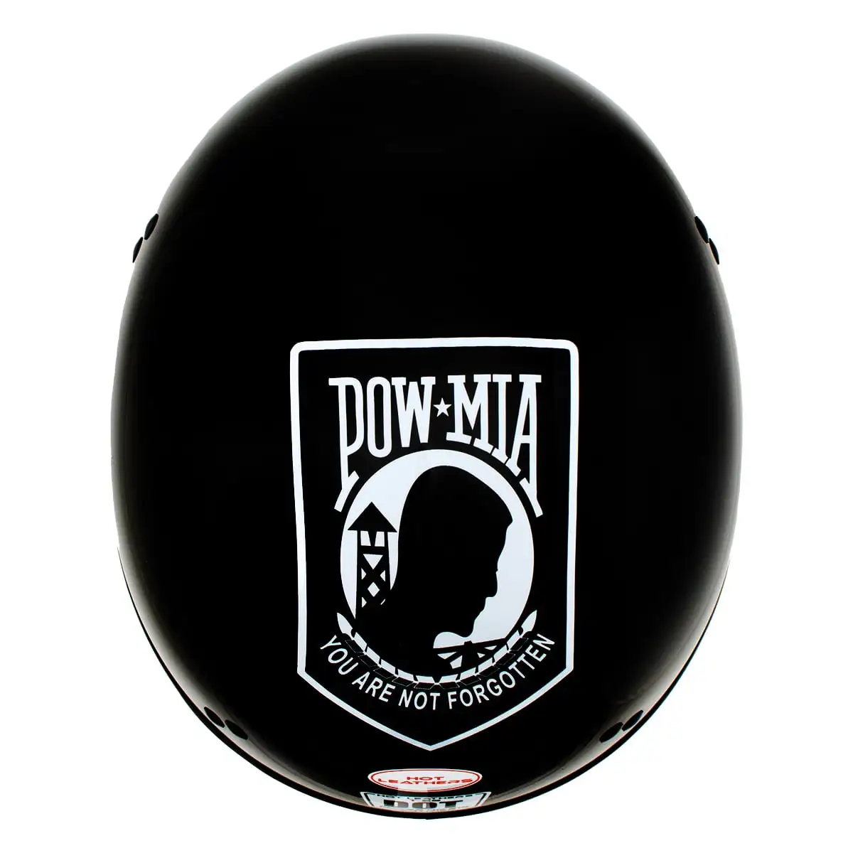 Hot Leathers HLD1004 'POW' Gloss Black Motorcycle DOT Approved Skull Cap Half Half Helmet Men and Women Biker S