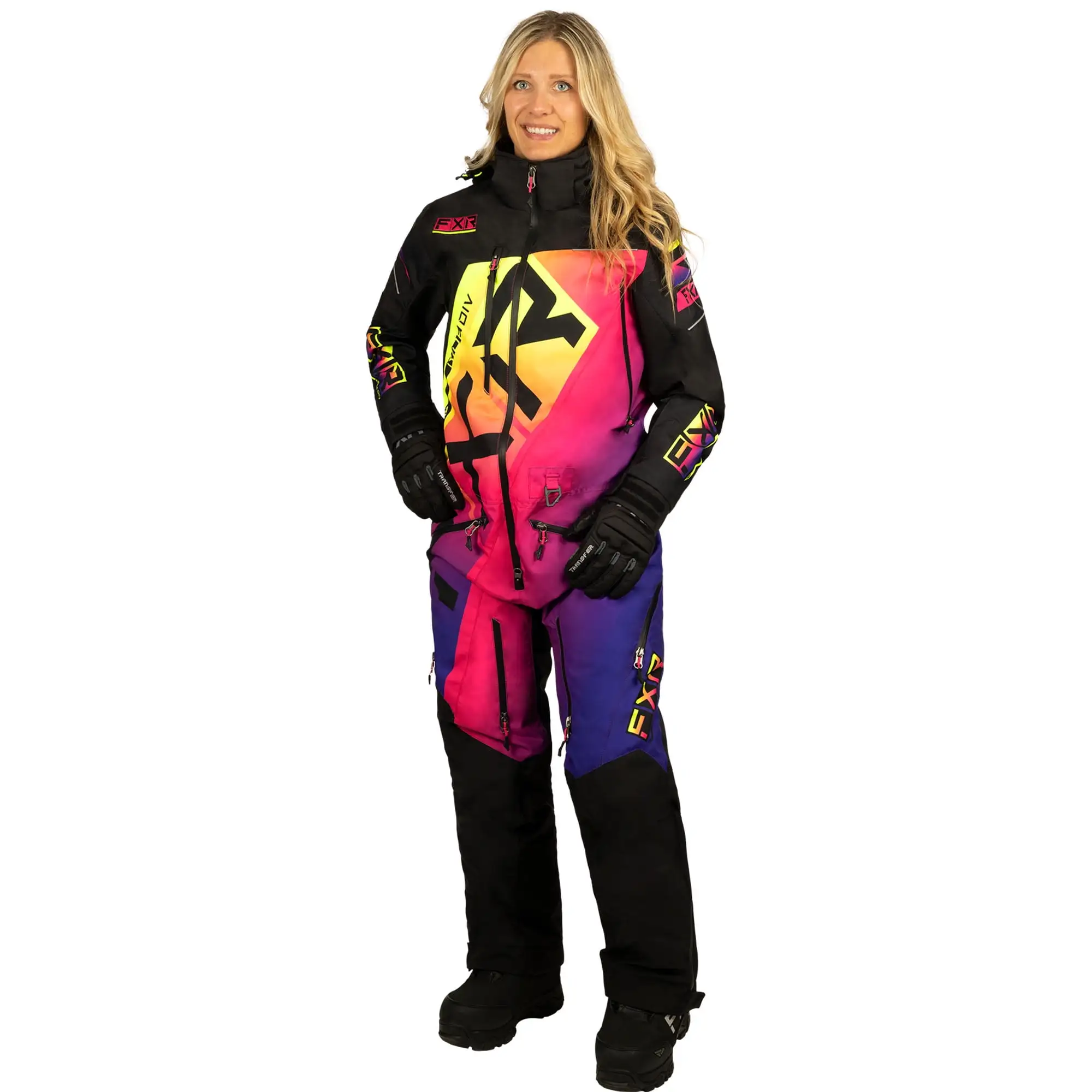 FXR Womens CX F..S.T. Insulated Snowmobile Monosuit HydrX Pro Black Neon Fusion - 6 232941-1065-06