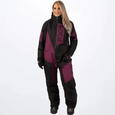 FXR Women's Recruit Insulated Monosuit - Wine/Black - Medium 4