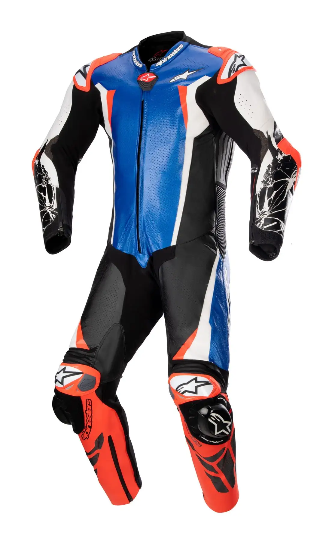 Alpinestars Absolute V2 Mens Leather Motorcycle 1-pc Suit Black/Blue 48 EUR 48