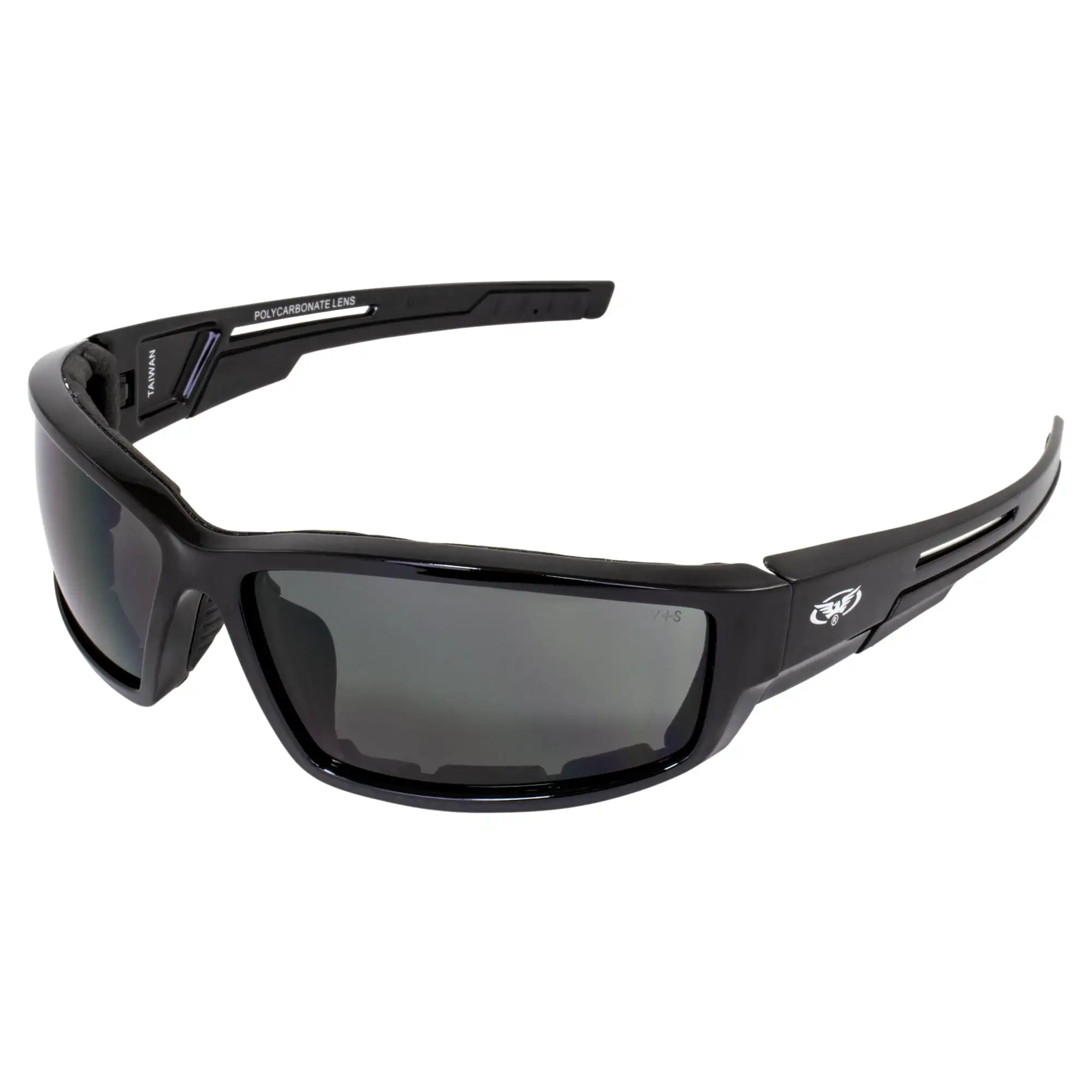 Global Vision Sly Padded Motorcycle Safety Sunglasses Men or Women Black Frame w/ Shatterproof & Scratch-Resistant Smoke L...