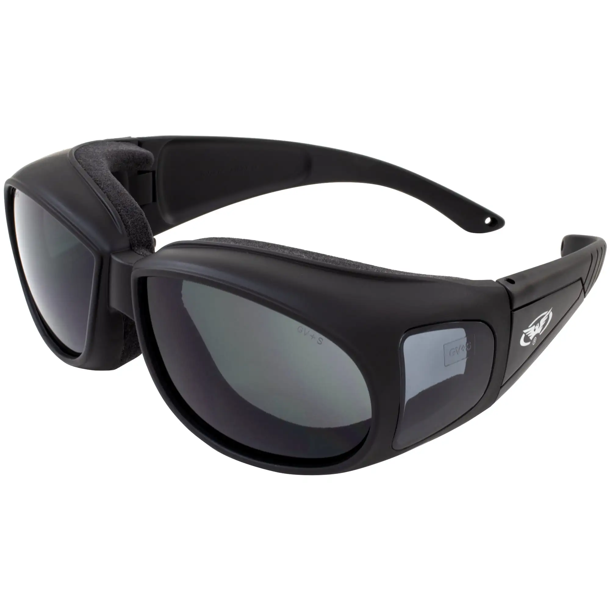 MOTORCYCLE SUNGLASSES FITS OVER RX GLASSES SMOKE PADDED - MGW-2980 Global Vision
