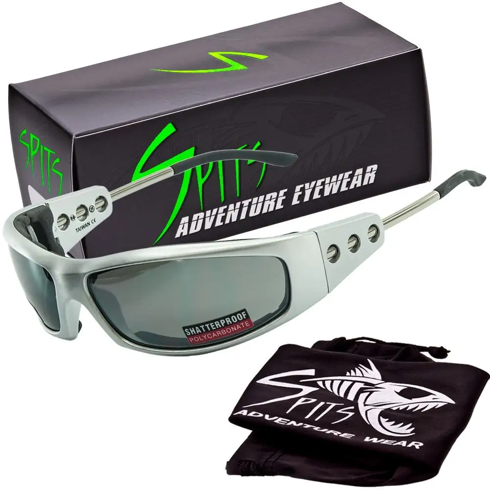 Axel Foam Padded Metal Temples Motorcycle Sunglasses Frame Color: Silver Spits Eyewear