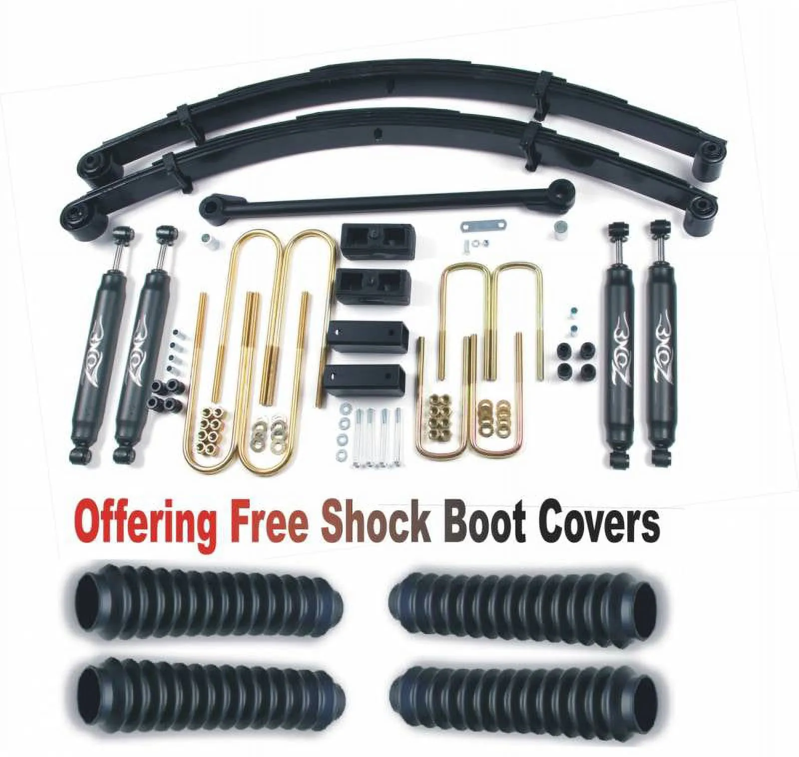 ZoneOffRoad 1999-2004 Fits Ford F250 F350 4 Suspension System Free Boot Protectors F27N/ZONU3100X4 Zone Offroad