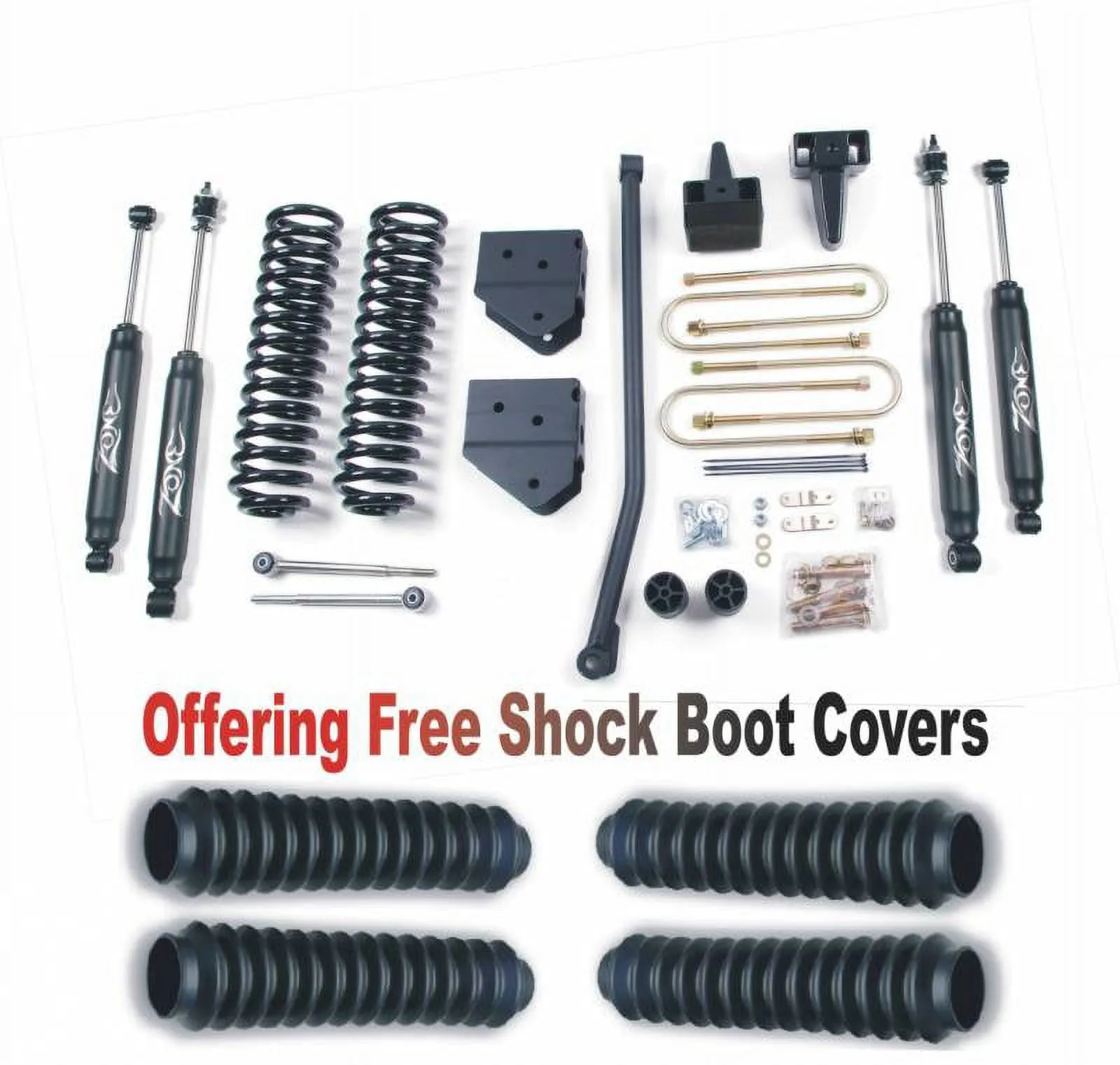 ZoneOffRoad 2005-2007 Fits Ford F250 F350 4 Suspension System Free Boot Protectors F13N/ZONU3100X4 Zone Offroad