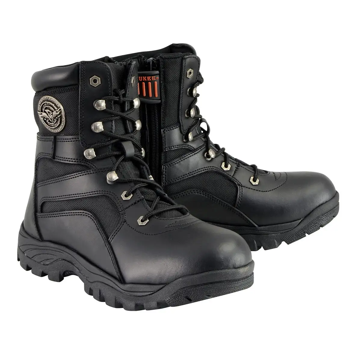 Milwaukee Leather MBM9105 Men's 9-Inch Black Leather Swat Style-Tactical Lace-Up Motorcycle Biker Boots 9.5