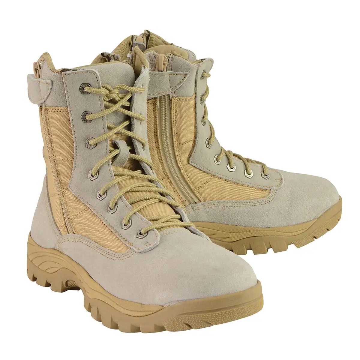 Milwaukee Leather MBM9111 Men's Lace-Up Desert Sand 9-Inch Leather Swat Style-Tactical Motorcycle Biker Boots 10.5