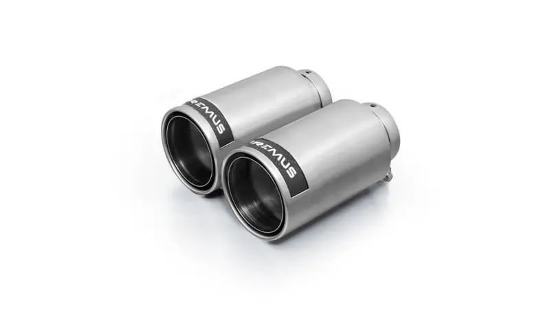 Remus Stainless Steel 98mm Polished Carbon Insert Tail Pipe Set Pair