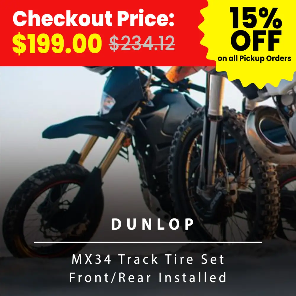 Dunlop MX34 Dirtbike Track Tire Set Front and Rear Installed Fullerton CA Multi