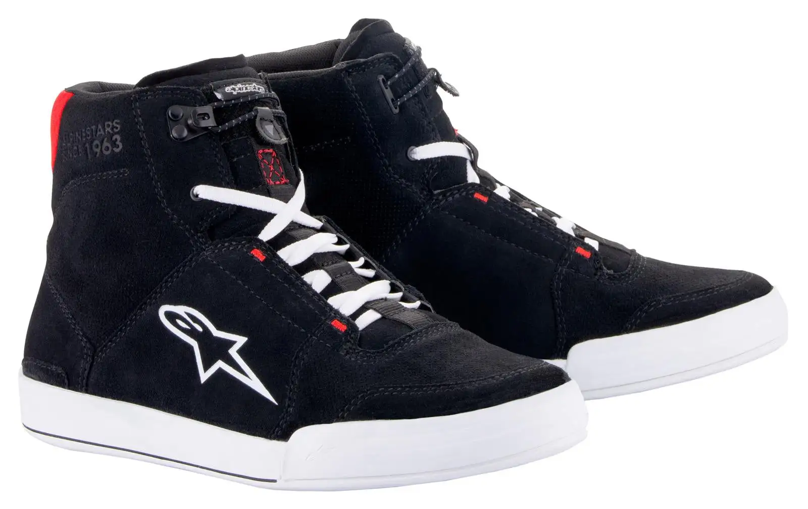 Alpinestars Chrome Mens Motorcycle Shoes Black/White/Bright Red 8.5 USA 8