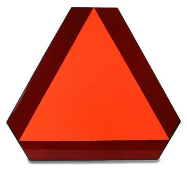 SMV 2-CH Steel Slow Moving Vehicle Emblem Metal Back