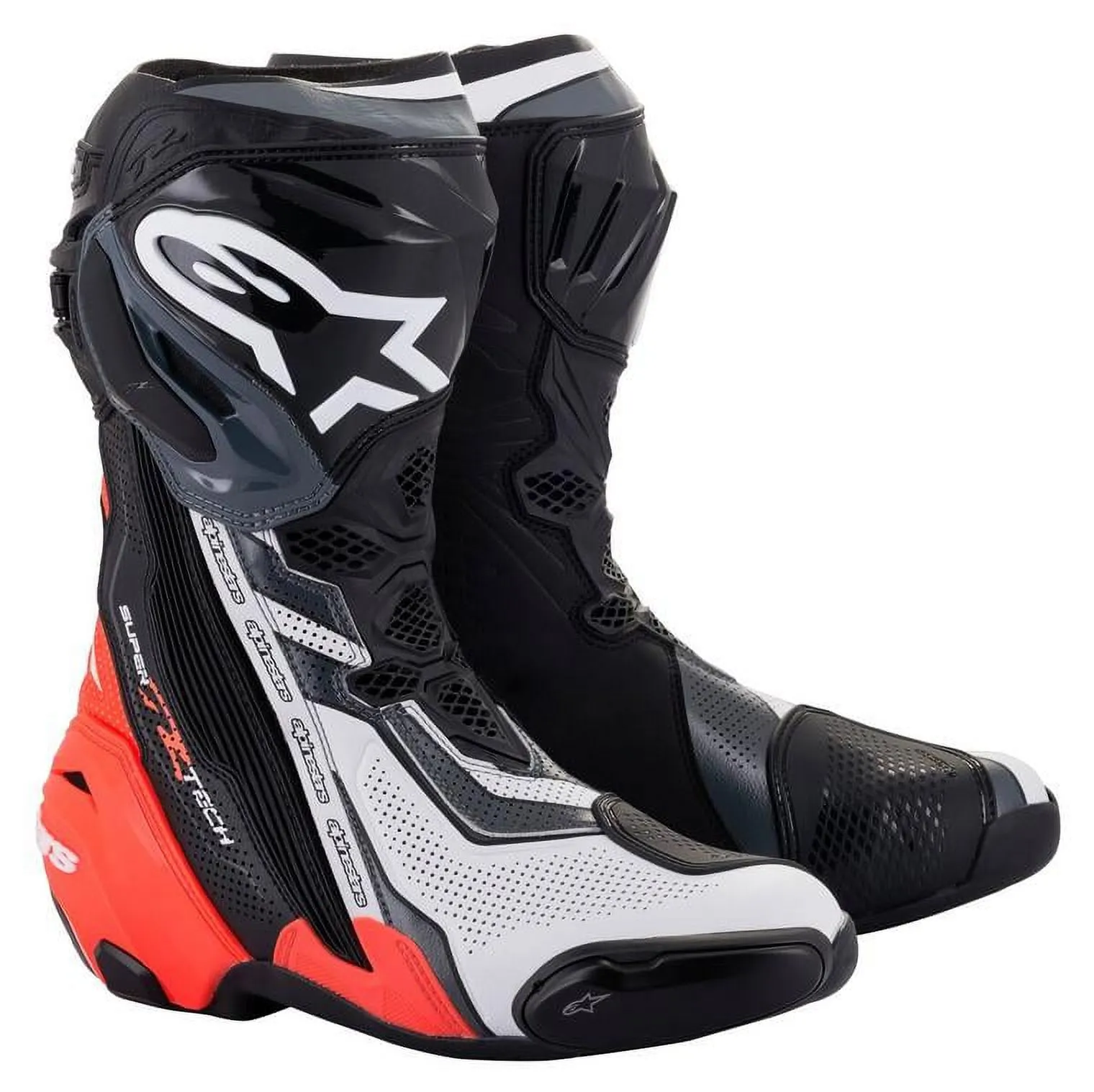 Alpinestars Supertech R Vented Boots - Black/Red Fluo/White/Gray - 12 12