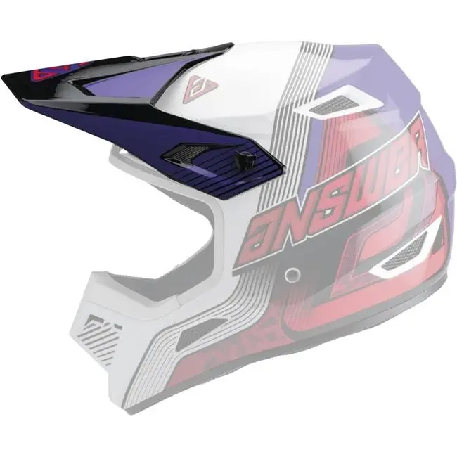 Answer AR1 Vendetta Helmet Replacement Visor/Peak Red/White/Purple