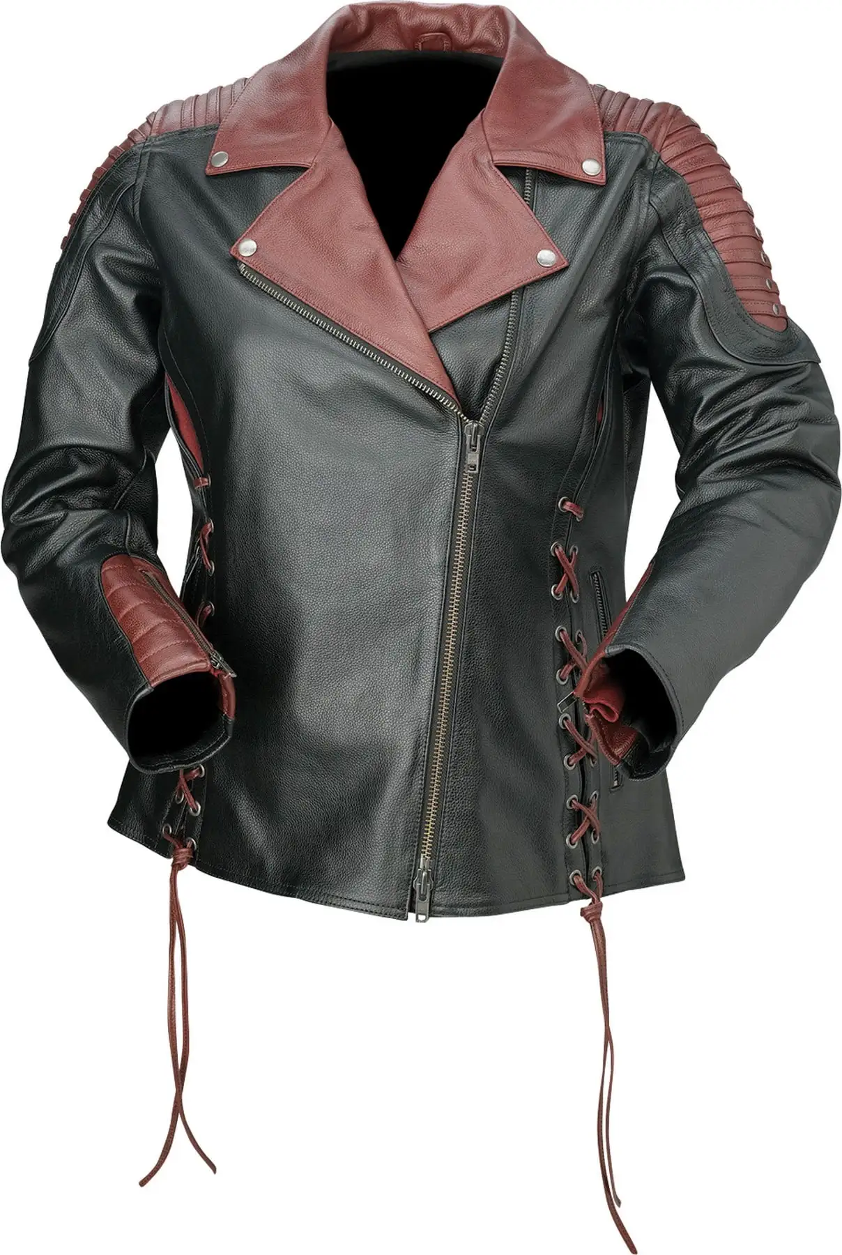 Z1R Combiner Womens Leather Motorcycle Jacket Black SM - MGW-21311 1w