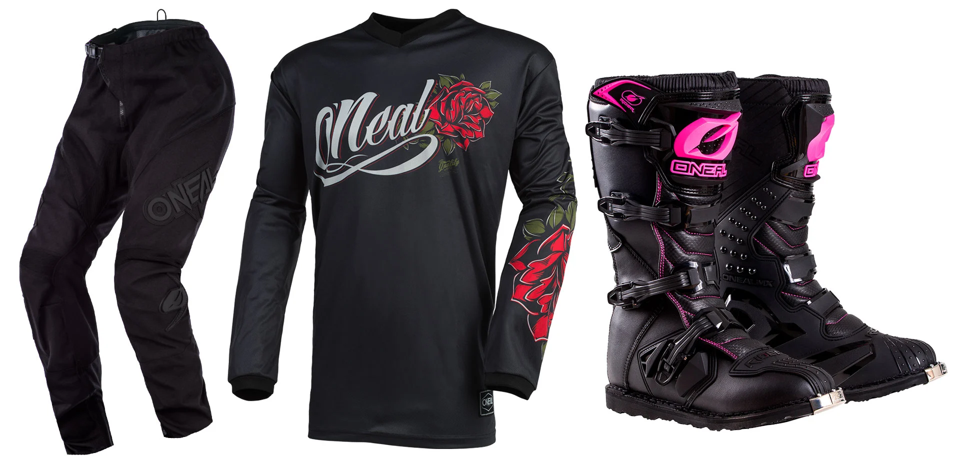 Oneal Womens Element Roses Jersey Pant Boots Combo - MGW-14880 Jrsy O'neal