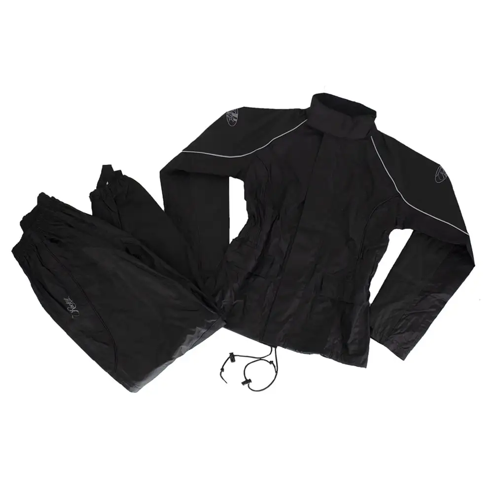 Joe Rocket 1012-2003 RS2 Womens 2-Piece Motorcycle Rain Suit (Black/Black. Medium) S