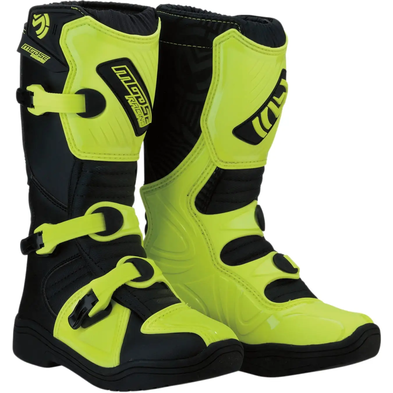 Moose Racing M1.3 Youth MX Offroad Boots Black/Hi Viz 7 USA 1