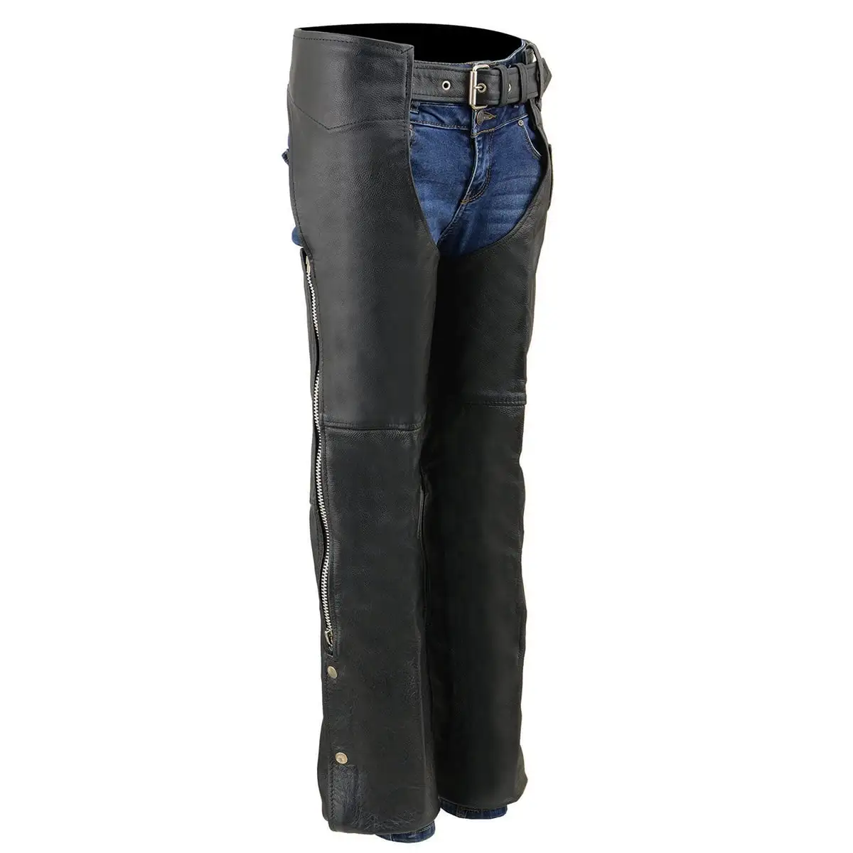 Milwaukee Leather SH2013 Kids Unisex Black Classic Leather Chaps X-Large