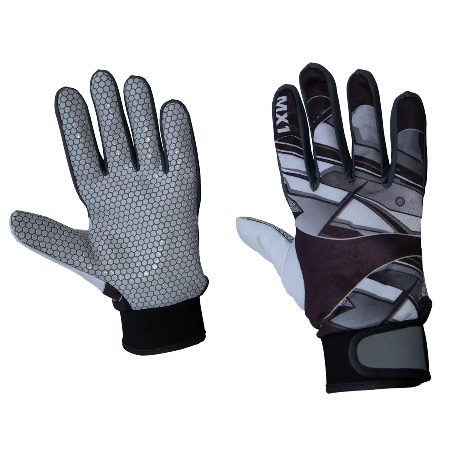 Youth Unisex MX Off-road / ATV Riding Gloves - Color: Black & Gray - Size: Large Fuel Helmets