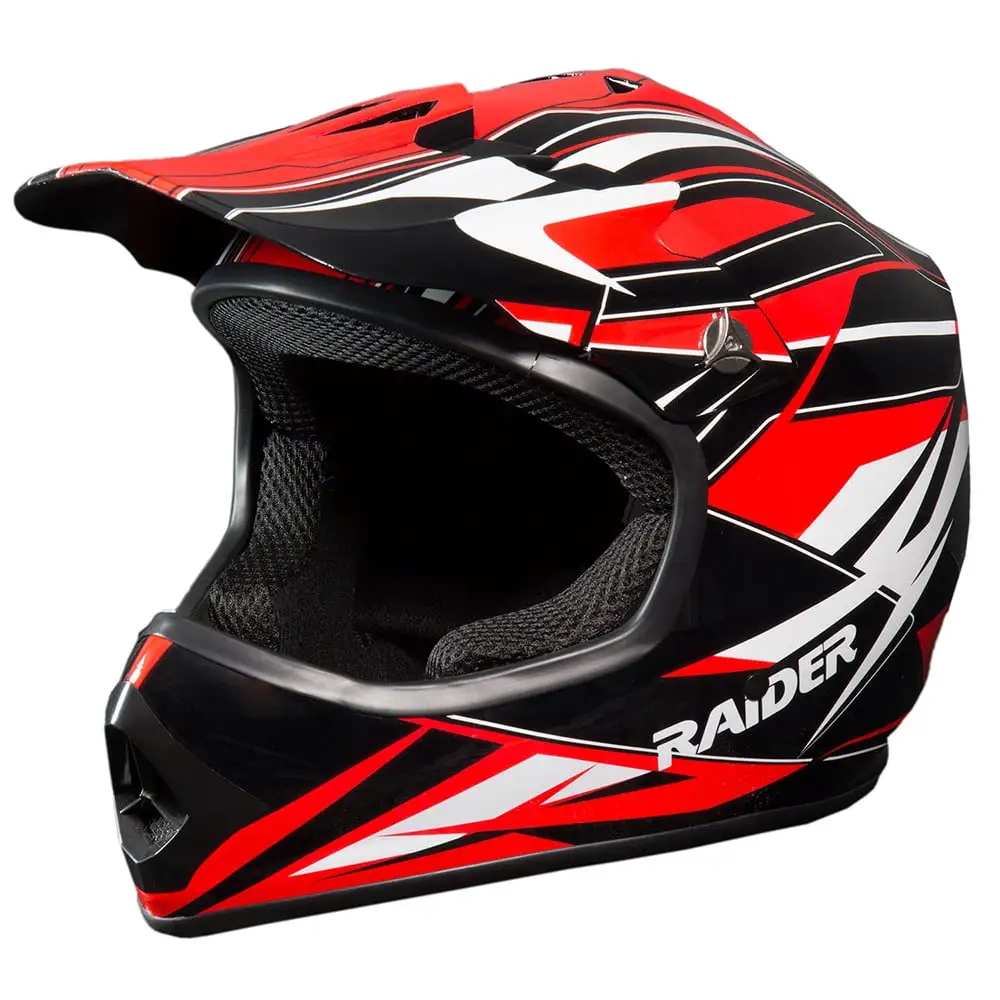 Raider GX3 Motocross ATV Off-Road Youth Helmet- Red - YL - MGW-1458
