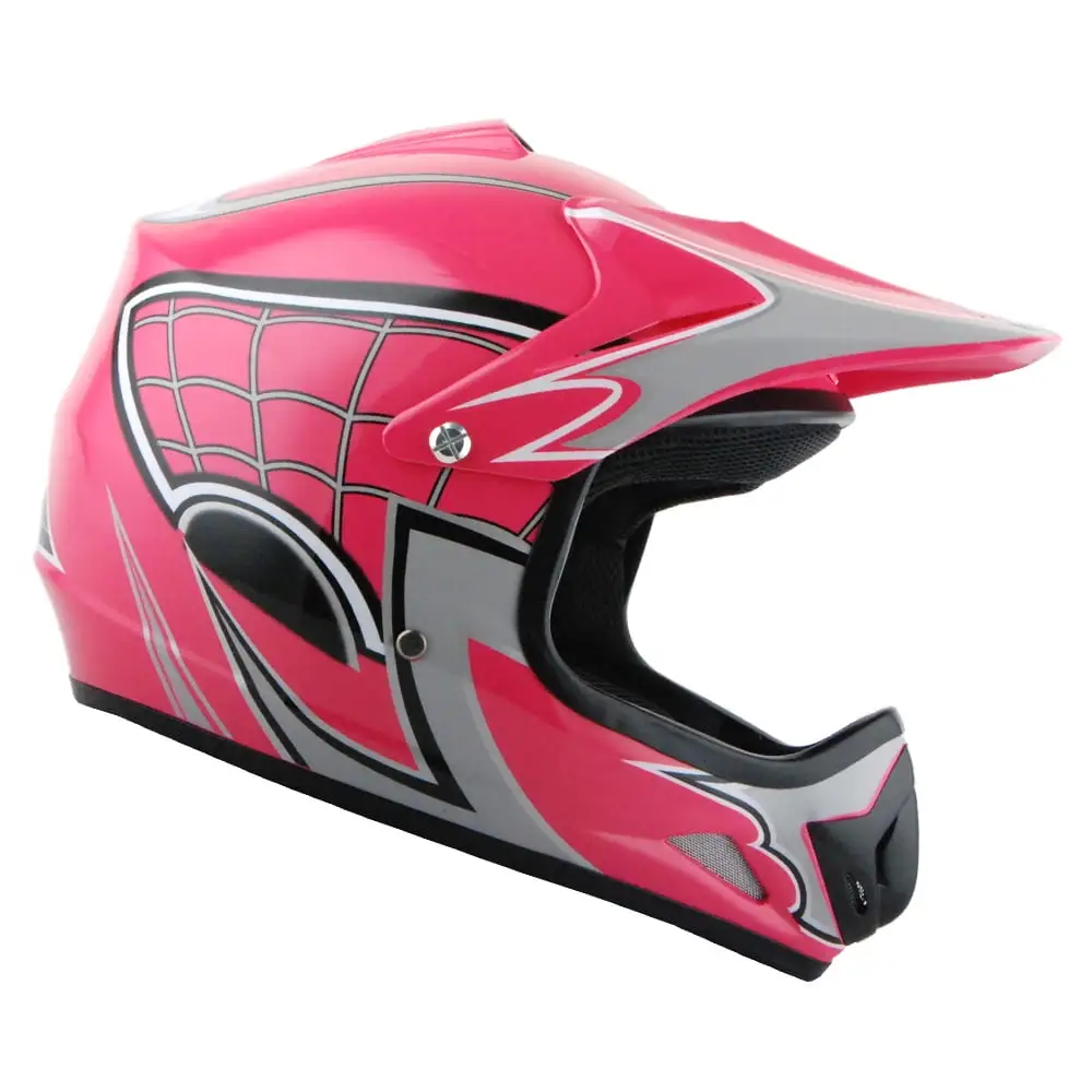 WOW Youth Kids Motocross BMX MX ATV Dirt Bike Helmet Spider Web Pink HJOY S Wow!